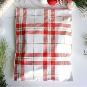 Red and White Plaid Poly Mailer Shipping Bags